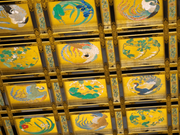 Painted ceiling tiles