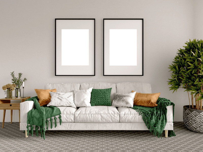 Sofa with Cushion in living room