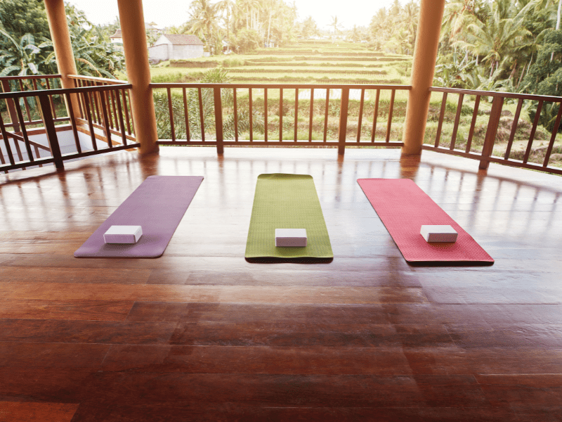 Antibacterial Floor Mat on a porch for yoga