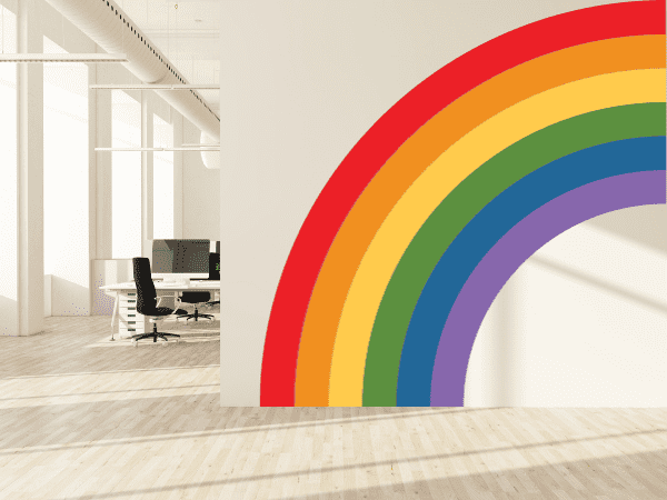 Rainbow Wall Decals on a wall