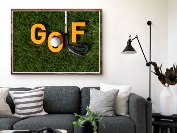 Golf Wall Art in a living room