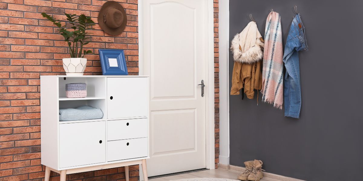 White Entryway Cabinet