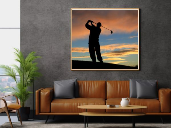 Golf Wall Art in a drawing room